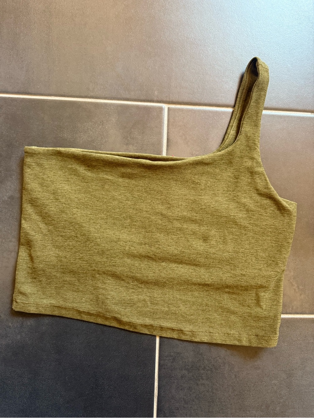 Beyond Yoga Asymmetrical One Shoulder Crop Top Tank Built In Bra L